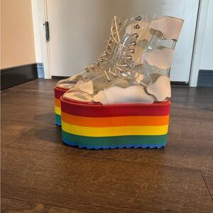 Clear Cloud Rainbow Platform Shoes